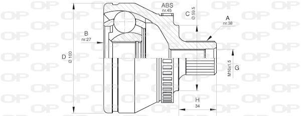 OPEN PARTS Nivelsarja, vetoakseli CVJ5621.10